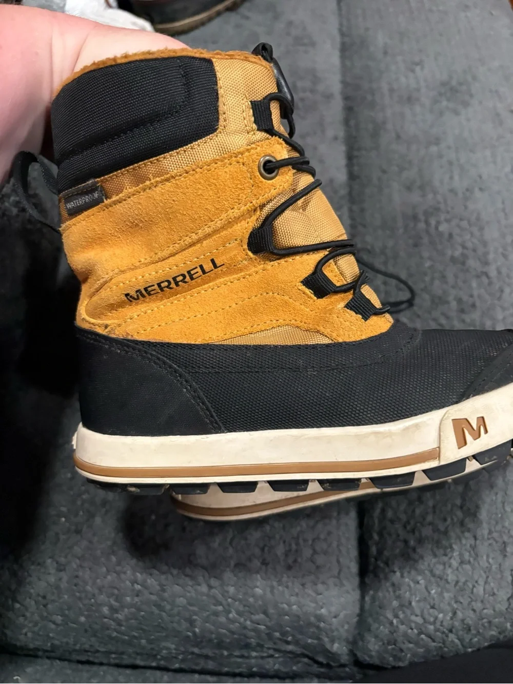 Merrell Boys Yellow and Black Waterproof Winter Boot